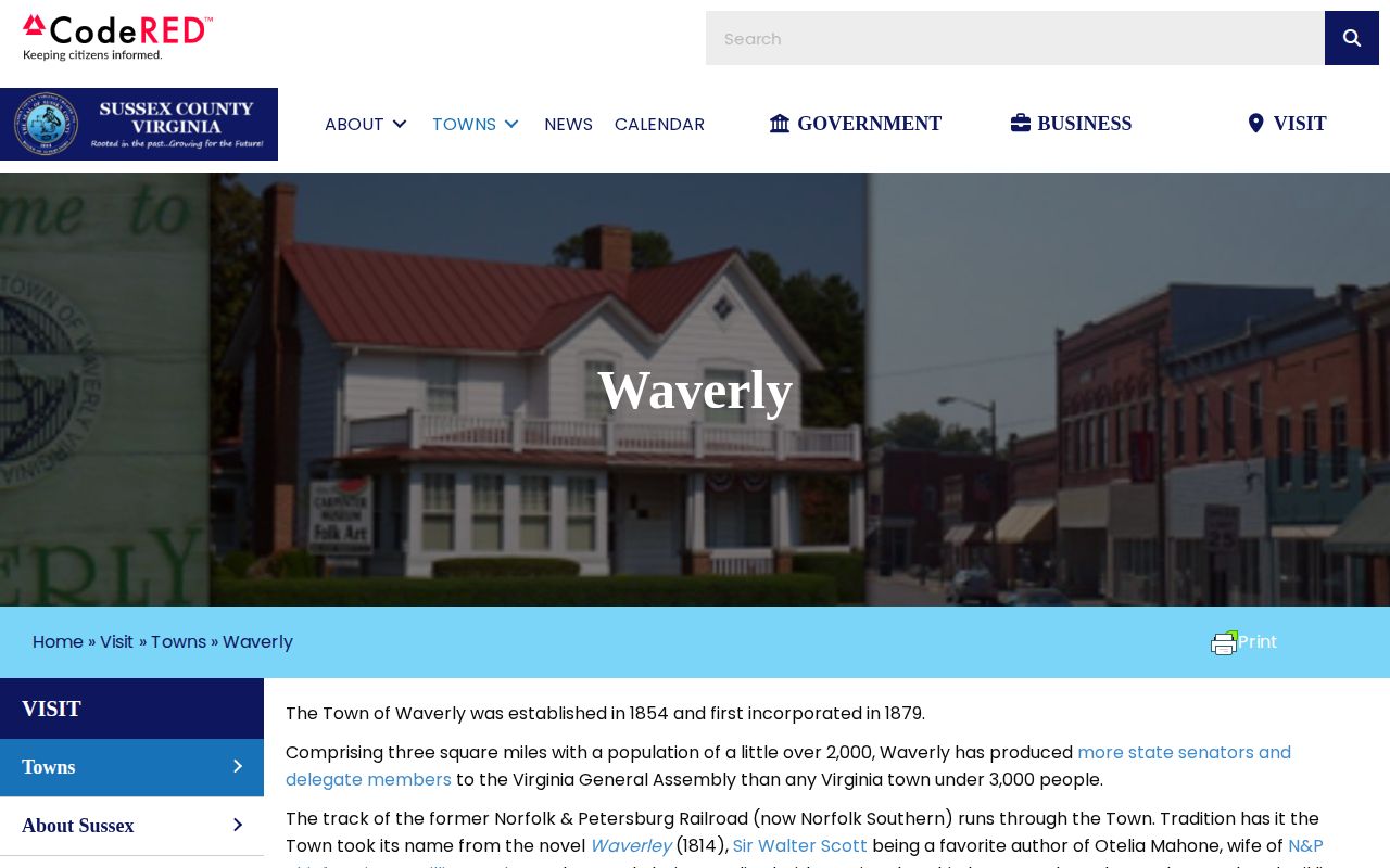 Sussex County Waverly official town page used for Waverly booking record routing
